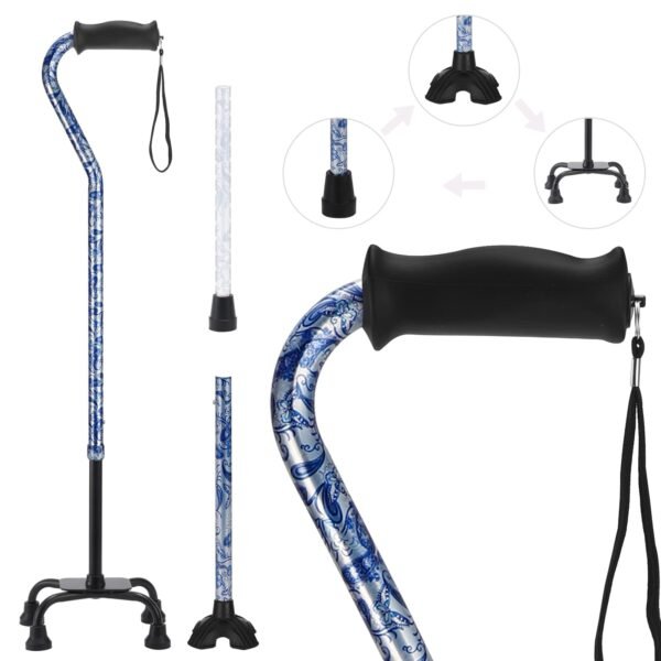 Silicone Handle and Replaceable Lightweight Aluminum Walking Stick for Men or Women