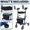 HeaRollator Walkers for Seniors with Seat Blue