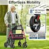 Rollator Walkers for Seniors with Seat Height Adjustable