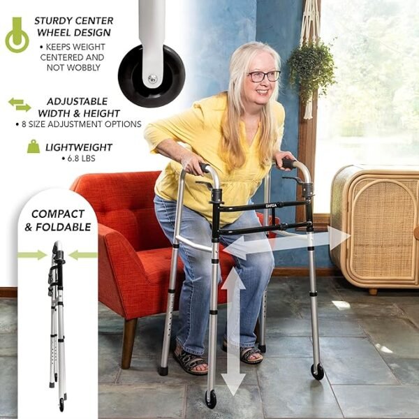 Rolling Side Walker for Seniors One-Handed Operation