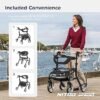 91vqWeozefL._AC_UF350,350_QL80_ Drive Medical Nitro Sprint Foldable Rollator Walker with Seat Black