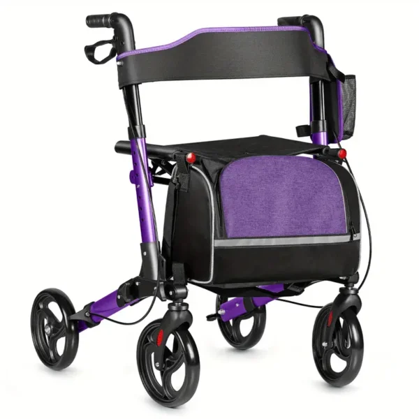 Heavy Duty Foldable All Terrain Rolling Walker with seat